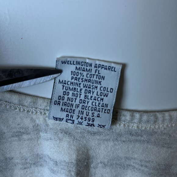 Vintage I Love My Attitude Tank Top Gray Cream XL Extra Large USA Striped Logo - Picture 6 of 14